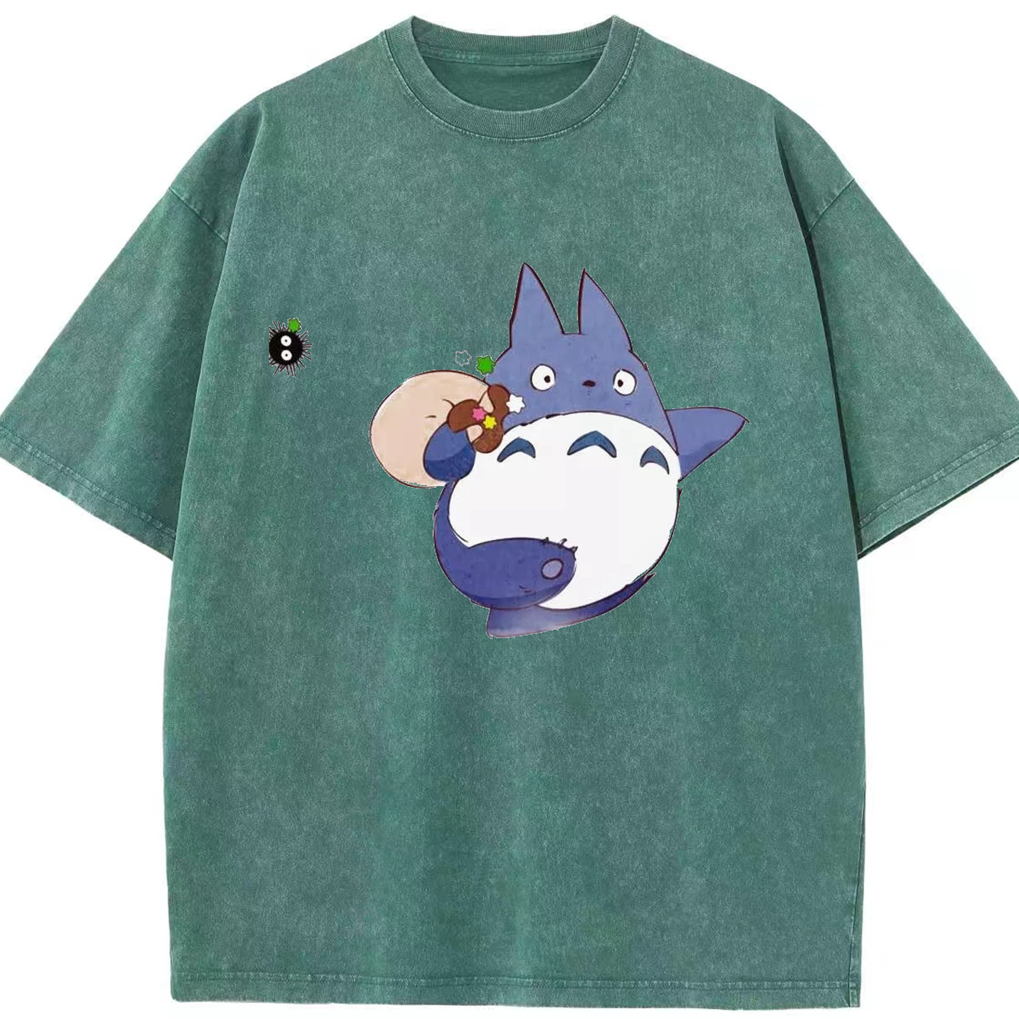 （画像用） となりのトトロ 草壁メイ 草壁サツキ My Neighbor Totoro Satsuki Kusakabe Mei Kusakabe 綿100% ヴィンテージ風 半袖Tシャツ（フロントプリント）